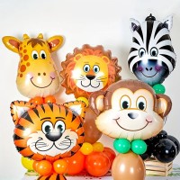 HiFulerr Safari Animals Heads Party Balloons - Fun, Themed Balloons for Jungle and Safari Parties